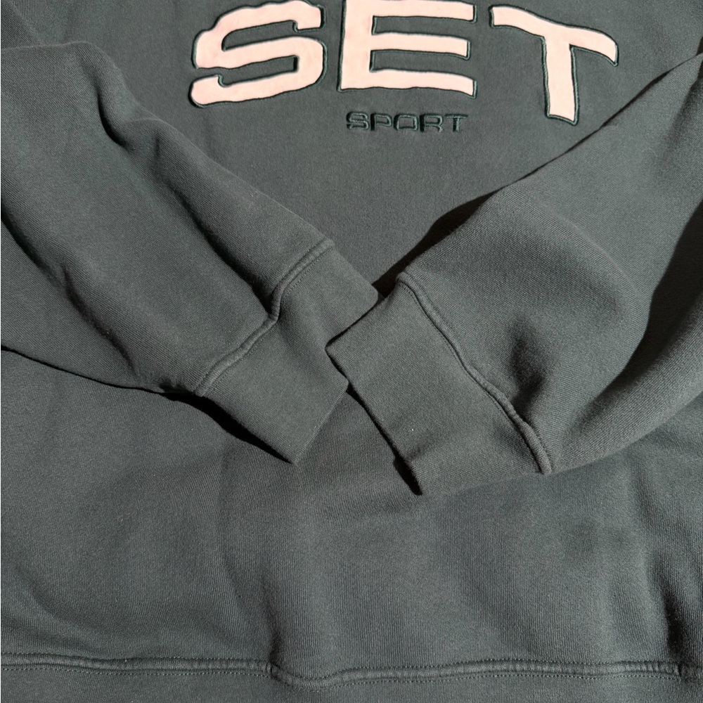 SET Active XL Midweight Sweats Staple Crewneck Nocturnal Sweatshirt Green SETmas - Picture 7 of 10